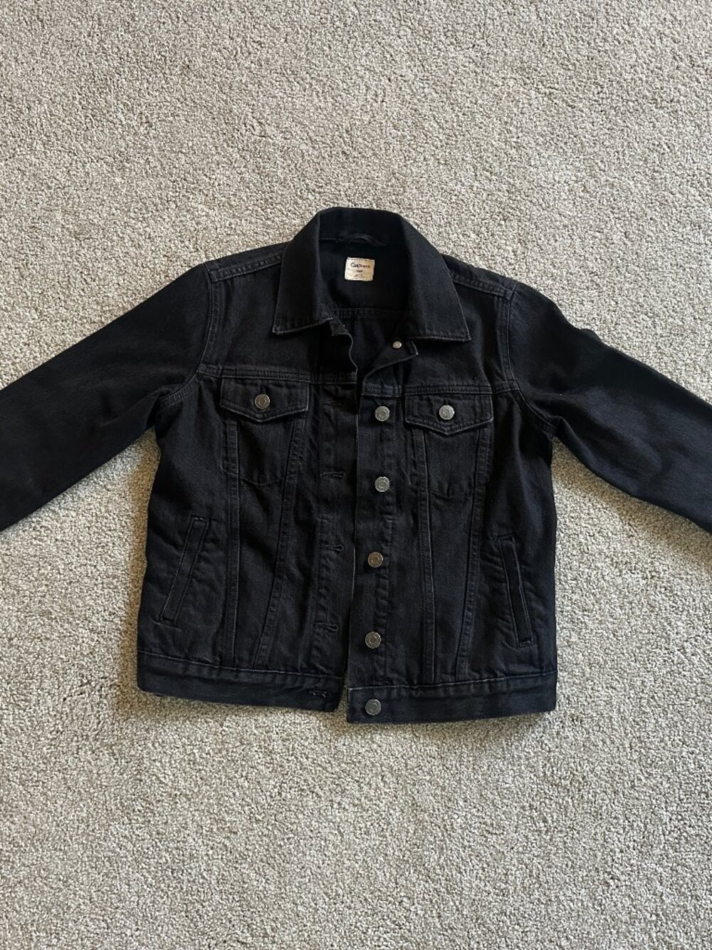 Gap Black Motorcycle Style Slim Jean Jacket